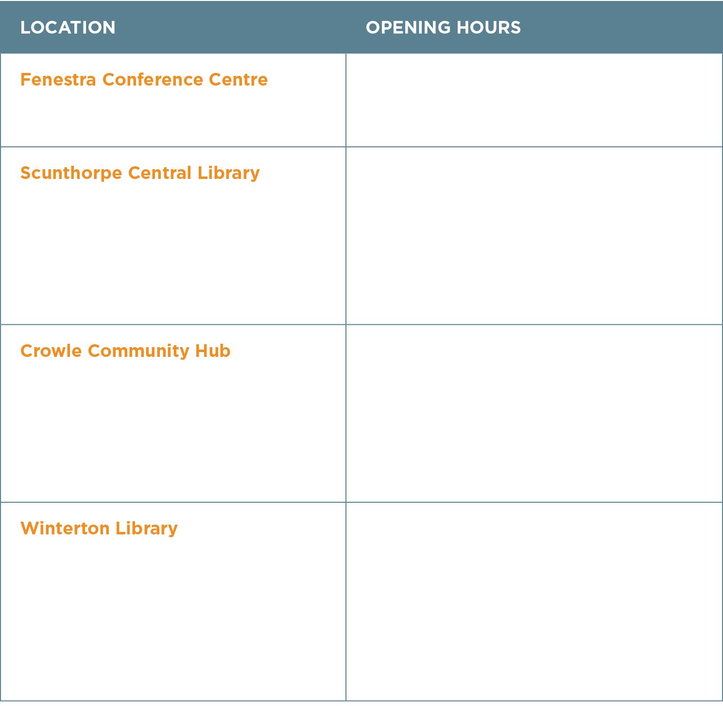 LOCATION,OPENING HOURS,Fenestra Conference Centre 24 High St, Flixborough, Scunthorpe DN15 8RL,By appointment only      