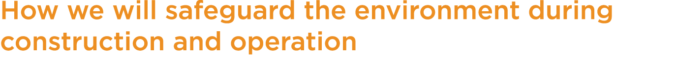 How we will safeguard the environment during construction and operation